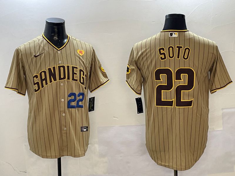 Men San Diego Padres #22 Soto Brown Stripe Game 2025 Nike MLB Jersey style 4->san diego padres->MLB Jersey